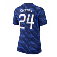 Camisa de Futebol França Rayan Cherki #24 Equipamento Principal Mulheres Mundo 2026 Manga Curta